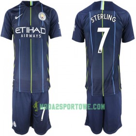 Koszulka Manchester City Sterling 7 Dziecięcy Wyjazdowe Stroje Piłkarskie 2018-2019 Krótki Rękaw